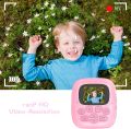 Kids Camera Instant Print Camera for Kids with Flipped Lens Zero Ink Kids Camera Digital Camera with 1 Rolls Print Paper,  32G SD Card for DIY Birthday Gifts Pink. 