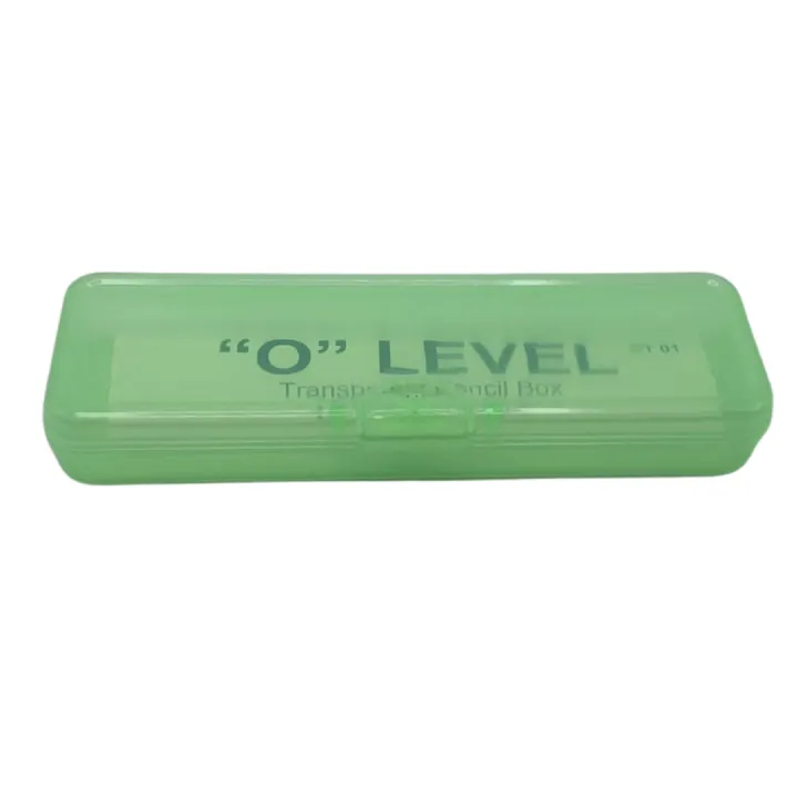 “O” Level Transparent Pencil Box – Slim Plastic Storage Case (Green ...