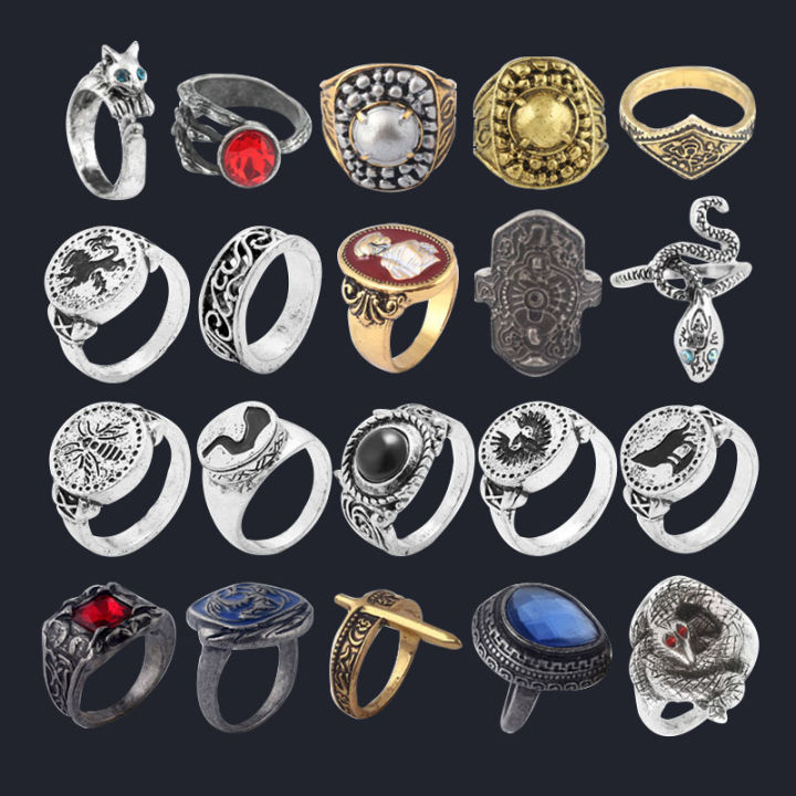 Yeah Keniaoet Game Dark Souls Series Men Rings Havel's Demon's Scar Chloranthy Badge Metal Ring Male Fans Cosplay Jewelry Accessories