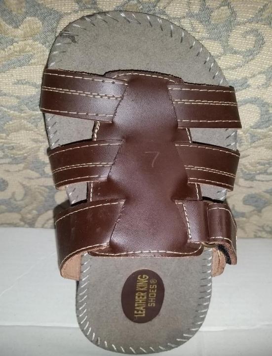 Brown Synthetic Leather Slippers For Men