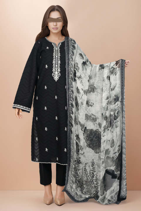 Saqafat By Insiya Embroidered Lawn Suit Unstitched 3 Piece INS24S DE-08 - Summer Collection