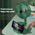 Desktop Foldable Fan 2000mAh USB Rechargeable Portable Desk Fan Outdoor Camping Mini Floor Fan 4-Speed Home Silent Electric Fan. 