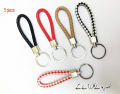 Fashion Keychain Pack of 5 PU Leather Key Chain Braided Woven Rope Key rings Bag Keyring Car keyrings Men Women Keychains Fancy Keyring Key Chain for Bag. 