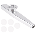 Kazoo Aluminum alloy Metal with 5 pcs Gifts Flute Diaphragm for Children Music-lovers-silver. 