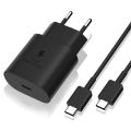 Samsung 25W with original cable Usb Type C Fast Charger Pd Wall Power Adapter Samsung 25W Fast Charger with Type C to Type C Cable Pd Charger For all Mobile Phone. 