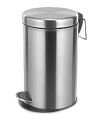 Stainless Steel Plain Pedal Dustbin/Plain Pedal Garbage Bin with Plastic Bucket- 12 liter. 