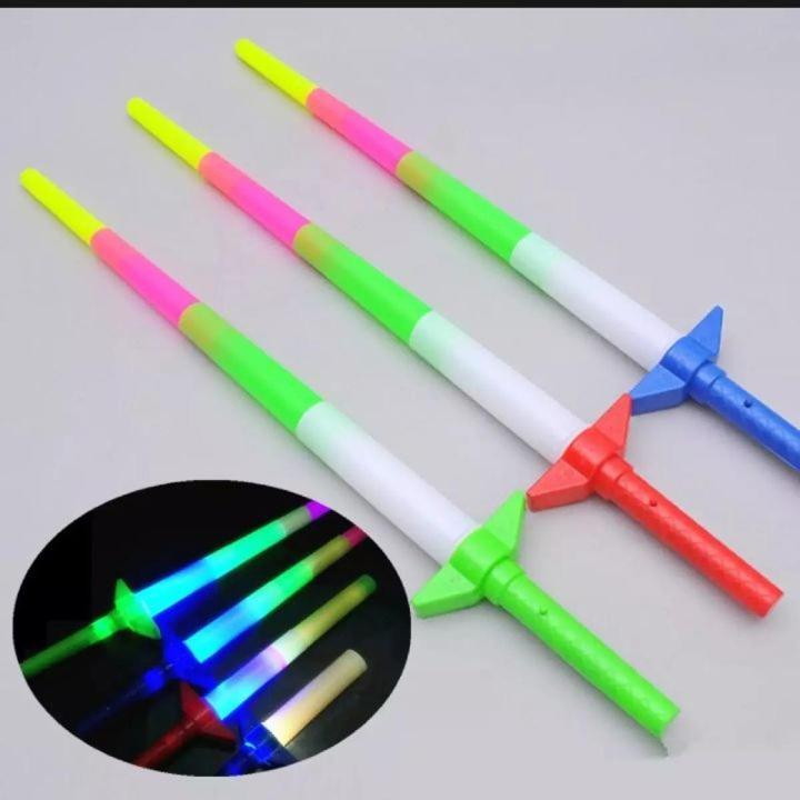 Talwar for Kids Luminous Light Toys Rainbow Laser Extendable Light Up Toys Flashing Sticks LED Light Sticks Baby Gifts