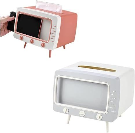 Tissue%20Box,Facial%20Tissue%20Box%20Holder%20with%20Phone%20Mount,TV%20Shaped%20Paper%20Box%20for%20Bedroom%20and%20Office%20Room%20-%20Image%204
