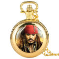 Pirates of the Caribbean Captain Jack Pattern Pocket Watch Men Necklace Fob Watches for Kid Children Boys Clock Gifts. 