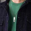Fashion Unique Charm Fade Free Titanium Steel Rectangle Pendant Couple 26 A-Z Letters Fashion Jewelry Style Necklace Sweater Chain Men Necklace. 