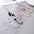 Bow beaded keychain Adorable Acrylic Korean version  case hanger Smiling face New Korean  strap for  decoration Fashion accessories Gift for friends Suitable for all ages Daily  accessory. 