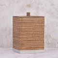 Wood Texture Brown 6 Pieces Bathroom Accessories Set. 