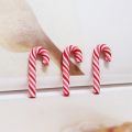 10PCS Christmas Red Cane Soft Pottery Year Candy Cane Decoration. 