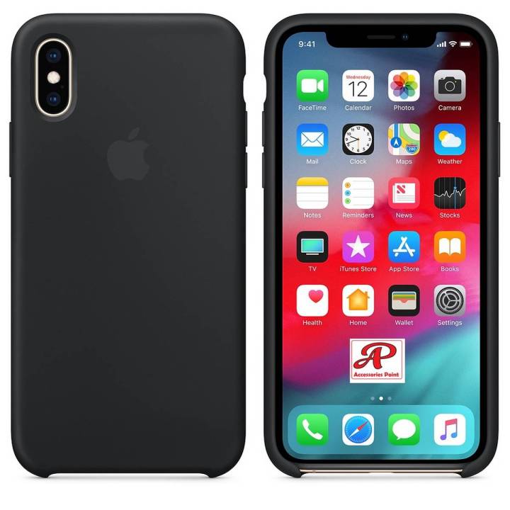Original Iphone X MAX Silicone Cover Soft-Touch Finish Back Protective Case For iPhone Xs Max Black