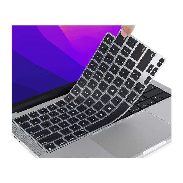 Batianda Waterproof Ultrathin Keyboard Cover Protector Silicone Skin For Newest MacBook Pro 13 15 Inch With Touch Bar & Touch ID - Black