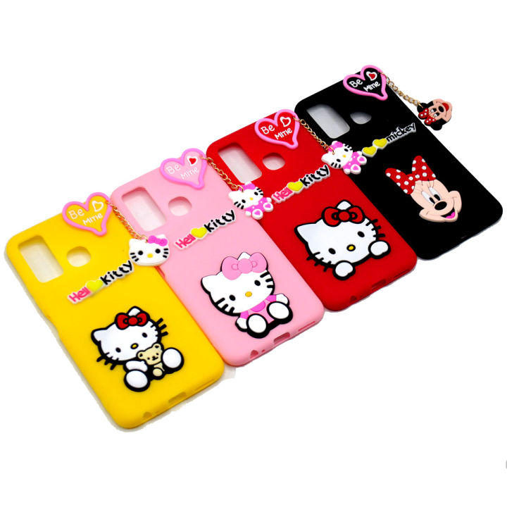 Infinix Hot 9 Back Cover | Tecno Spark 5 Back Cover | Tecno Camon 15 Back Cover Hello Kitty Braslate Chain Soft Hot 9 Case For Girls