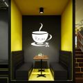 WallsArtstore Relax Coffee Cup SIlhouette Wall Sticker Decal For Cafe Coffee Shop And Kitchen Wall Art Decoration. 