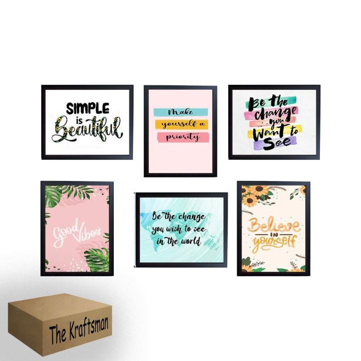 6 PCS 5x7 inches Picture Frame with Glass front, Collage set Photo frame set Display in Bedroom, Living room