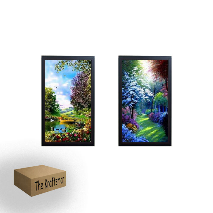 5x12" Photo Frames Glass front with FREE PRINT - Pack of 2 Customized / Own / Personal - Picture / Photos / Landscape Wall Frames - Decore