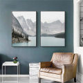 Mountain Lake Scenery Canvas Painting Living Room Wall Art Picture Poster Decor. 