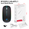HXSJ Bluetooth-Compatible Wireless Mouse RGB Light One Click Return to Desktop Function Mice For Laptop PC Ergonomics Mouse. 