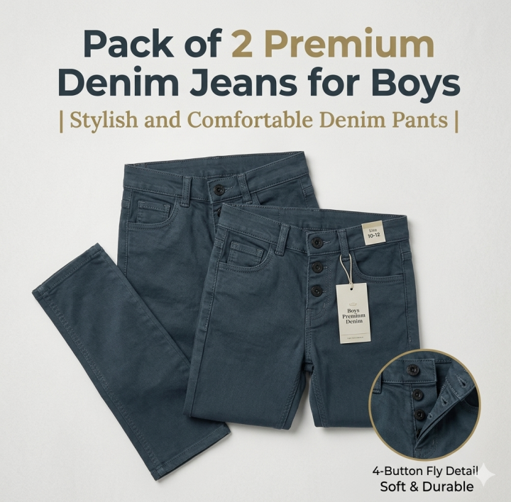 faizy.shop Collection – Pack of 2 Premium Denim Jeans for Boys | Stylish & Comfortable Denim Pants