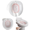 Sitz Bath Toilet Bidet Tub with Flusher for Postpartum Care White Pink. 