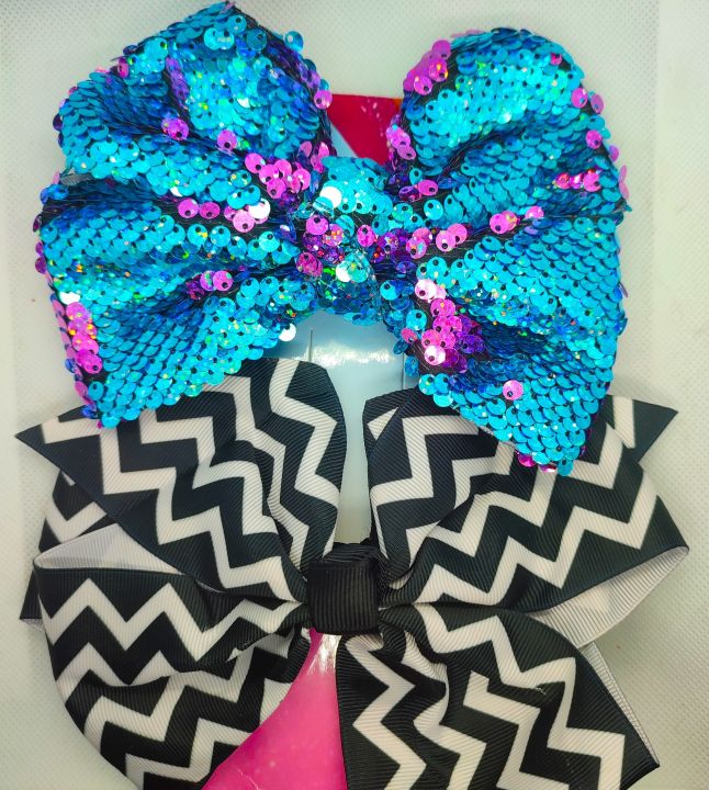Jojo%20Siwa%20Pack%20of%202%20Large%20Silky%20&%20Glittery%20Hair%20Bow%20Clips%20Headband%20Hair%20Accessories%20Band%20for%20Women%20(Imported)%20-%20Image%203