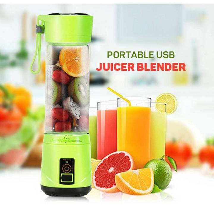 6 Blades Electric Blender Juicer Rechargeable Portable Mini Wireless USB Charging Mixer 380ml Glass Chargeable Smoothie Maker