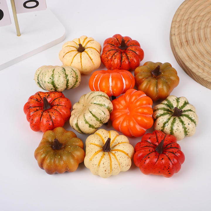Small Pumpkin Non-Toxic Foam Orange Color Mini Pumpkin Lightweight Foam Pumpkin for Halloween Decor Party Props Photo Props
