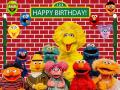 SESAME STREETS THEME BIRTHDAY PARTY BANNER ( 36 INCHES X 24 INCHES ). 