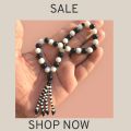 Black & white Marbal Beads 8mm Men's Prayer Beads Rosary Charm Bracelet for Women Men. 