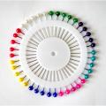 Hijab Pins Fancy Stylish for Hijab and Scarf - long with pearl  8 Multicolored - 40 Pcs in one Card - Metal Pack Of 2 Card. 