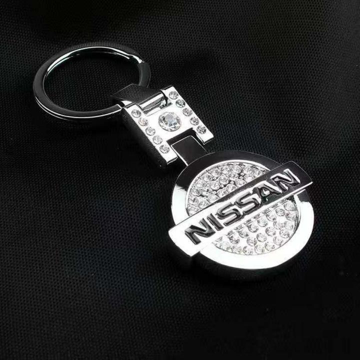 Nissan logo keychain car bike key chain ring Diamond car keychain