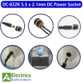 DC022 12V 3A 5.5 x 2.1mm Plastic Male Plugs Connector DC022K DC Power Female Metal Panel Mount Socket Jack by Electrica. 