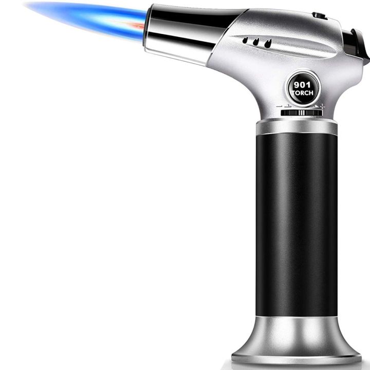 Butane Torch, Kitchen Refillable Butane Blow Torch with Safety Lock