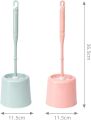 Toilet Brush with Holder - Easy Storage with Comfortable Handle - Compact Round Design - Clears Clogged Toilets and drains - Ideal for Home & Office Use. 