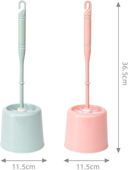 Toilet Brush with Holder - Easy Storage with Comfortable Handle - Compact Round Design - Clears Clogged Toilets and drains - Ideal for Home & Office Use