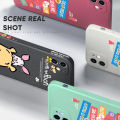 Hontinga for OPPO A5 2020 / A9 2020 Case Side Design Phone Cover Cartoon Pink Case Square Edge Pattern Liquid Silicone Trend Cover. 