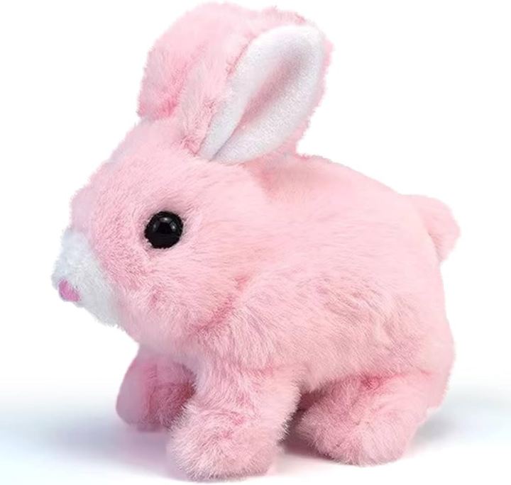 Electric Plush Rabbit / Walking Rabbit Stuffed Bunny Interactive Soft Bunny Toy Mumble Walking & Sound Baby Educational Simulation Kid - Electric Walking Rabbit Toy - 4 Different Colors - Music & Sound - Best Gift For Toys Kids & Babies