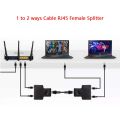 2pcs 1 to 2 Ways Ethernet RJ45 Female Cable Splitter Adapter Connector for Router PC Laptop IP Camera TV Box. 