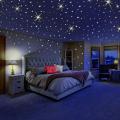 Pack of 200 - Fluorescent Night Glowing Stars Wall Sticker. 