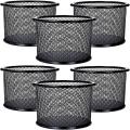 Metal Mesh Pen Container Round / Metal Mesh Pen Container / Pen Pencil Holder Organizer / Cosmetic Round Pen Stand Holders / Stationery Container Desk Organizer / Metal Round Container Art # SS-MRC01 (6 pcs). 