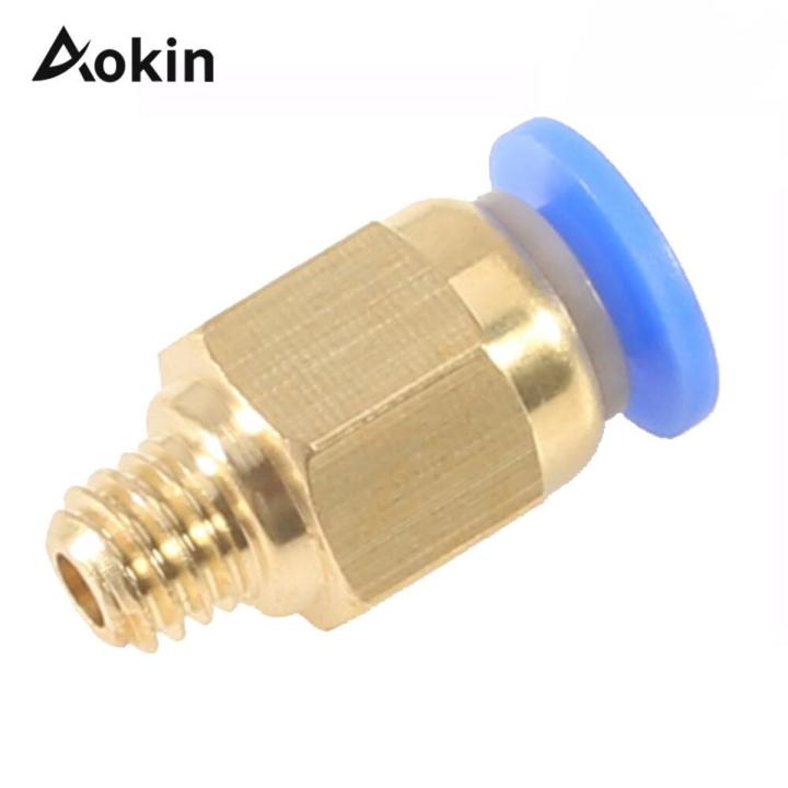 10 Pieces  Parts PC4-M6 Pneumatic Connectors for 4mm OD Tubing M6 6mm Bowden Quick Coupler Straight Fitting Connector