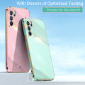 For OPPO A16 Back Cover Shiny Plating Square Bumper Soft Silicone Shockproof Protective Case. 