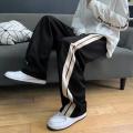 Black2023Year Sweatpants Men's Straight Loose Side Striped Spring and Autumn New Casual Pants Track Pants. 