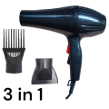 Electric Hair Dryer 3 in 1 Imported Heavy Duty 2 Air Speeds and 2 Heat Speeds with one Nozzle and styling comb long. 