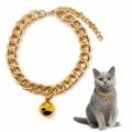 Cats Neck Golden Chain With Bell. 