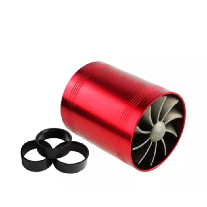 F1-Z Car Stainless Universal Supercharger Dual Double Turbine Air ...