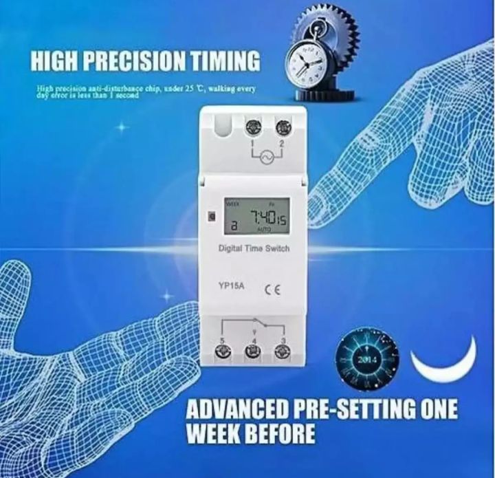 Heavy Duty Digital Timer Switch 220 Volts 3680 Watt / 16 Amps Accurate Switch Din Rail DB board Digital Programmable Switch Electronic Digital Timer Switch Timer Socket Timer switch for water pump timer module auto on off switch automatic on off switch